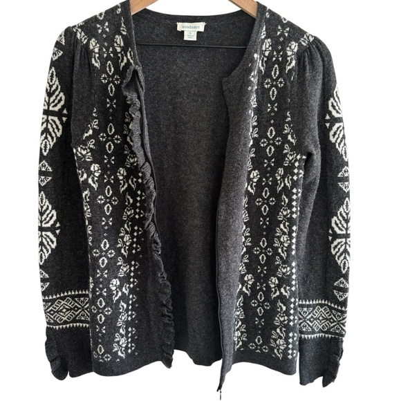 Sundance Anya Nordic Fair Isle Wool Blend Sweater Cardigan Full Zip Size Small - Picture 15 of 16